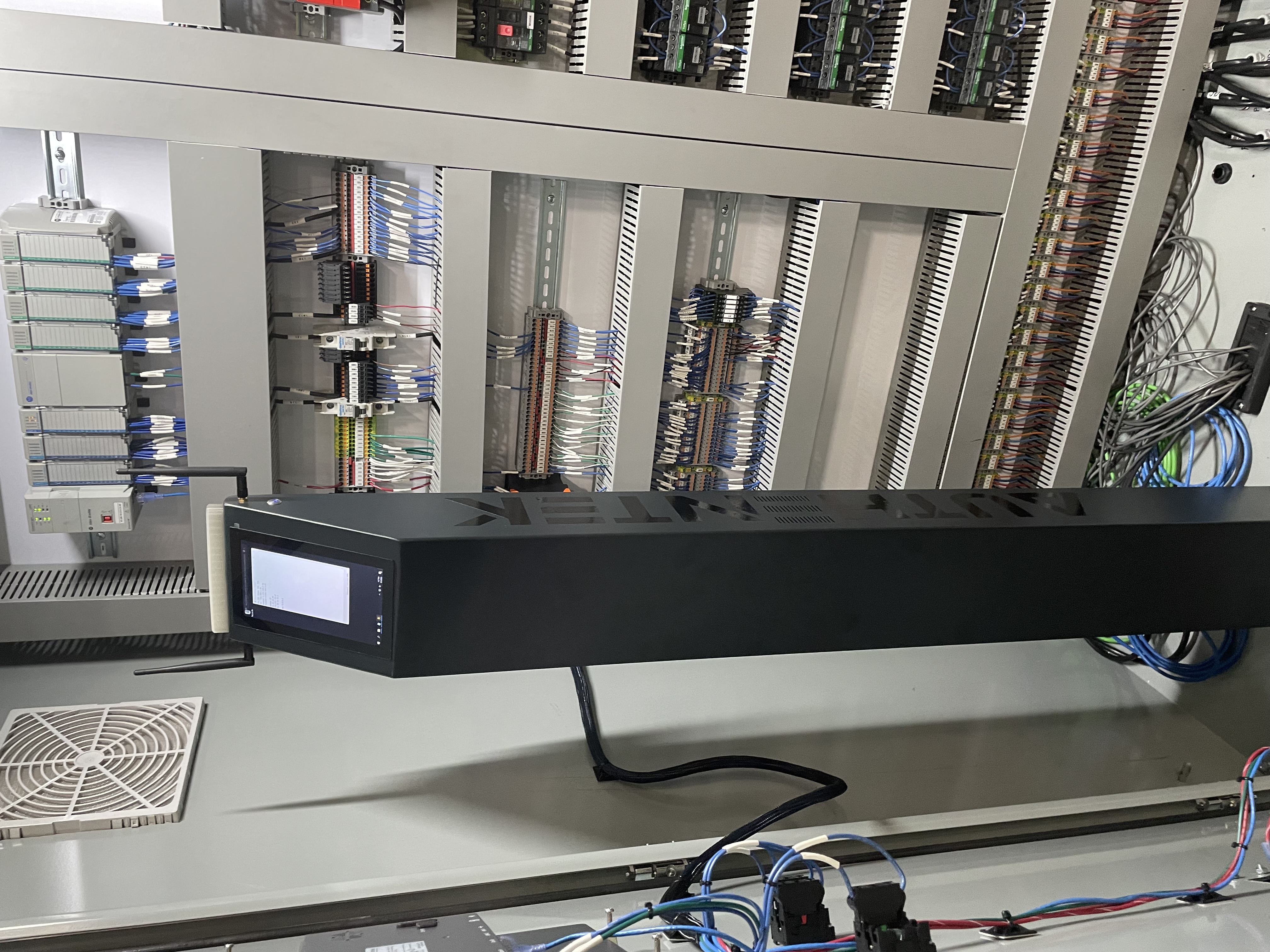 Motor starter control panel. Sorting system PLC panel